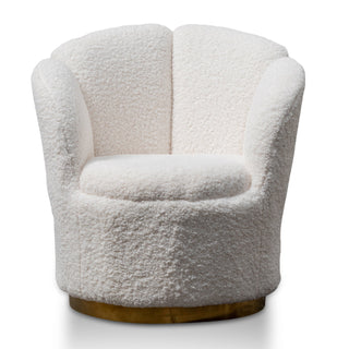 Ivy Armchair White Gold Brass