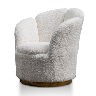 Ivy Armchair White Gold Brass