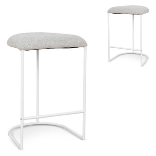 Preston Bar Stool White Grey