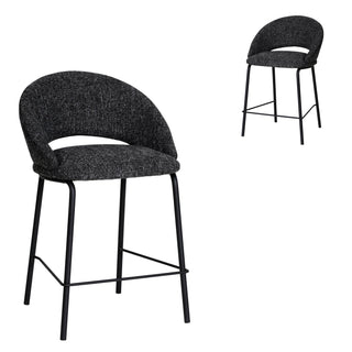 Hudson Bar Stool Black Charcoal Red