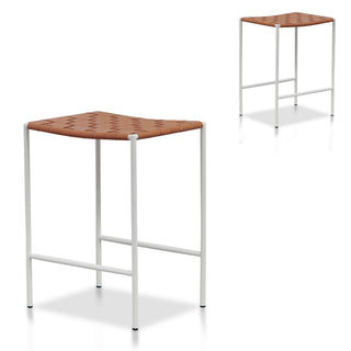 Oscar Bar Stool White Tan