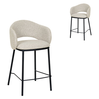 Preston Bar Stool Black Grey Tan