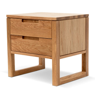 Leo Side Table Natural Oak Green Red