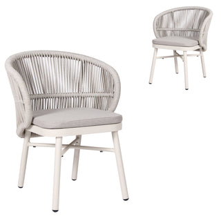 Miles Dining Chair White Grey Sand
