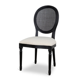 Evie Dining Chair Black Beige