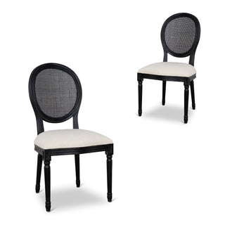 Evie Dining Chair Black Beige