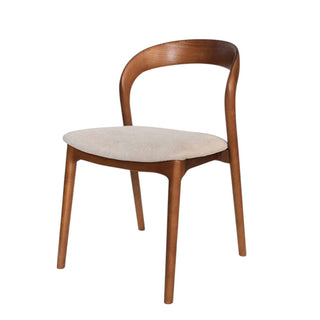 Clara Dining Chair Walnut Beige Red
