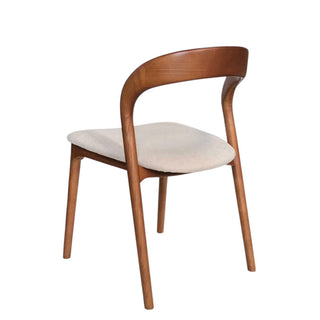 Clara Dining Chair Walnut Beige Red