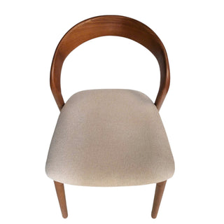 Clara Dining Chair Walnut Beige Red