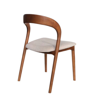 Clara Dining Chair Walnut Beige Red