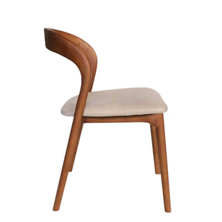 Clara Dining Chair Walnut Beige Red