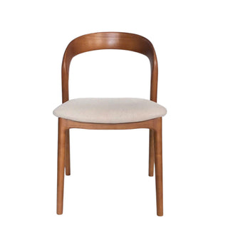 Clara Dining Chair Walnut Beige Red