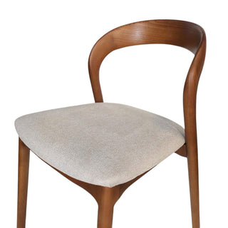 Clara Dining Chair Walnut Beige Red