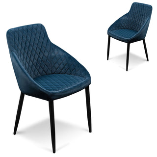 Bondi Dining Chair Black Blue Navy