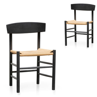 Oscar Dining Chair Black Natural Tan