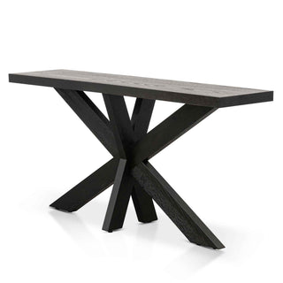 Preston Console Table Black Natural Red