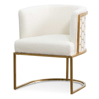 Iris Armchair White Gold