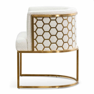 Iris Armchair White Gold