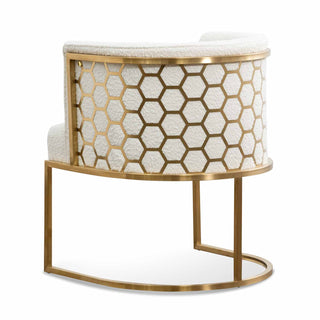 Iris Armchair White Gold