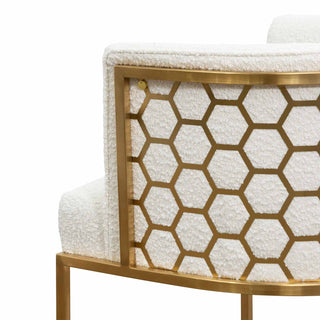 Iris Armchair White Gold