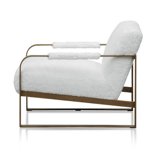 Eliza Armchair White Gold