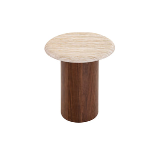 Skye Side Table Walnut Beige