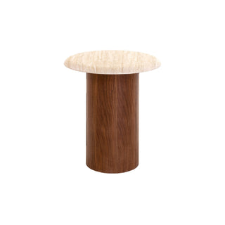 Skye Side Table Walnut Beige