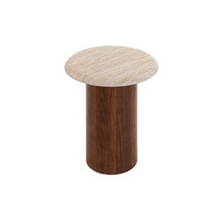 Skye Side Table Walnut Beige