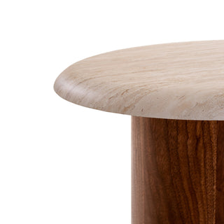 Skye Side Table Walnut Beige