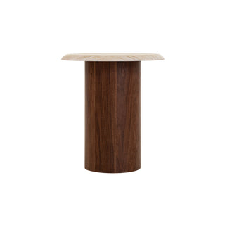 Skye Side Table Walnut Beige