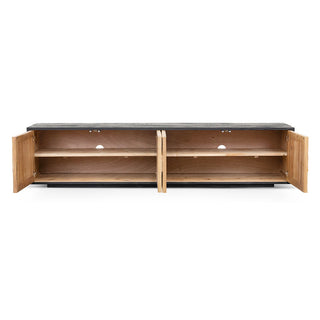 Theo TV Unit Black Natural Red