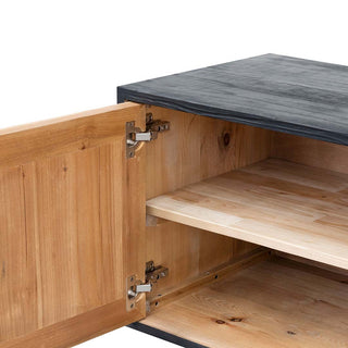 Theo TV Unit Black Natural Red