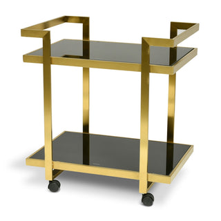Henry Bar Cart Gold Red