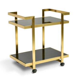 Henry Bar Cart Gold Red