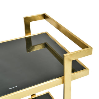 Henry Bar Cart Gold Red