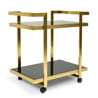 Henry Bar Cart Gold Red