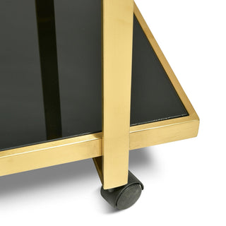 Henry Bar Cart Gold Red