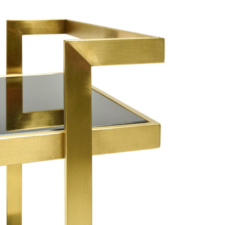 Henry Bar Cart Gold Red