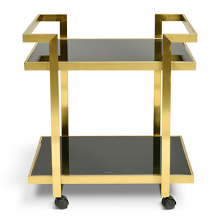 Henry Bar Cart Gold Red