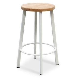 Paige Bar Stool White Natural