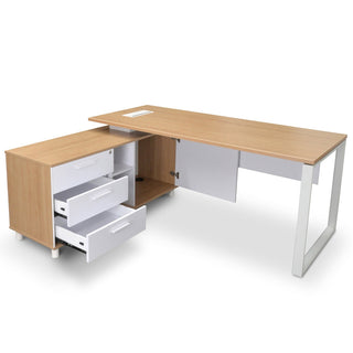 Eliza Desk White Natural