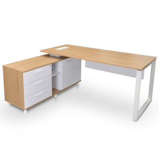 Eliza Desk White Natural
