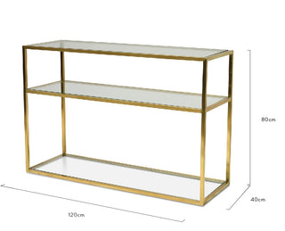 Bondi Console Table Gold Tan